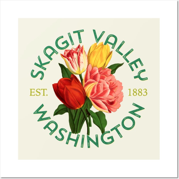 Skagit Valley Washington Vintage Tulip Gardeners Floral Wall Art by Pine Hill Goods